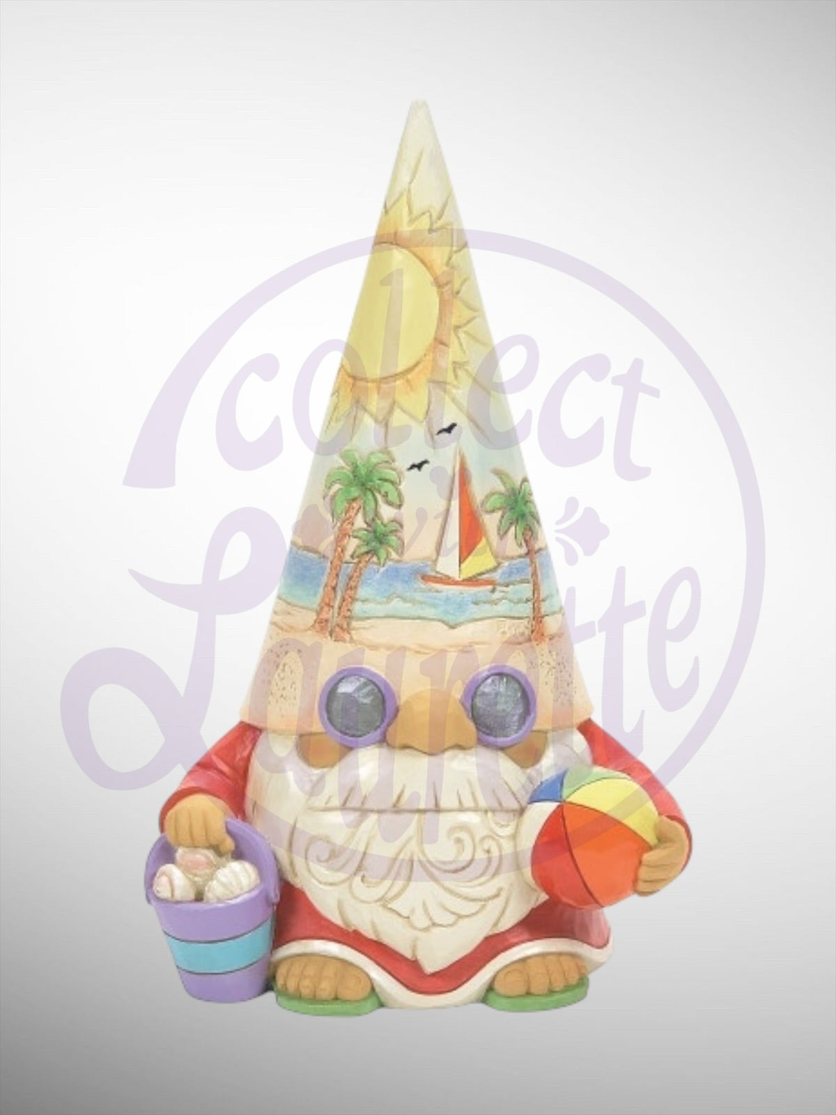 Jim Shore Heartwood Creek - Time For A Shell-ebration! Gnome with Beachball Figurine